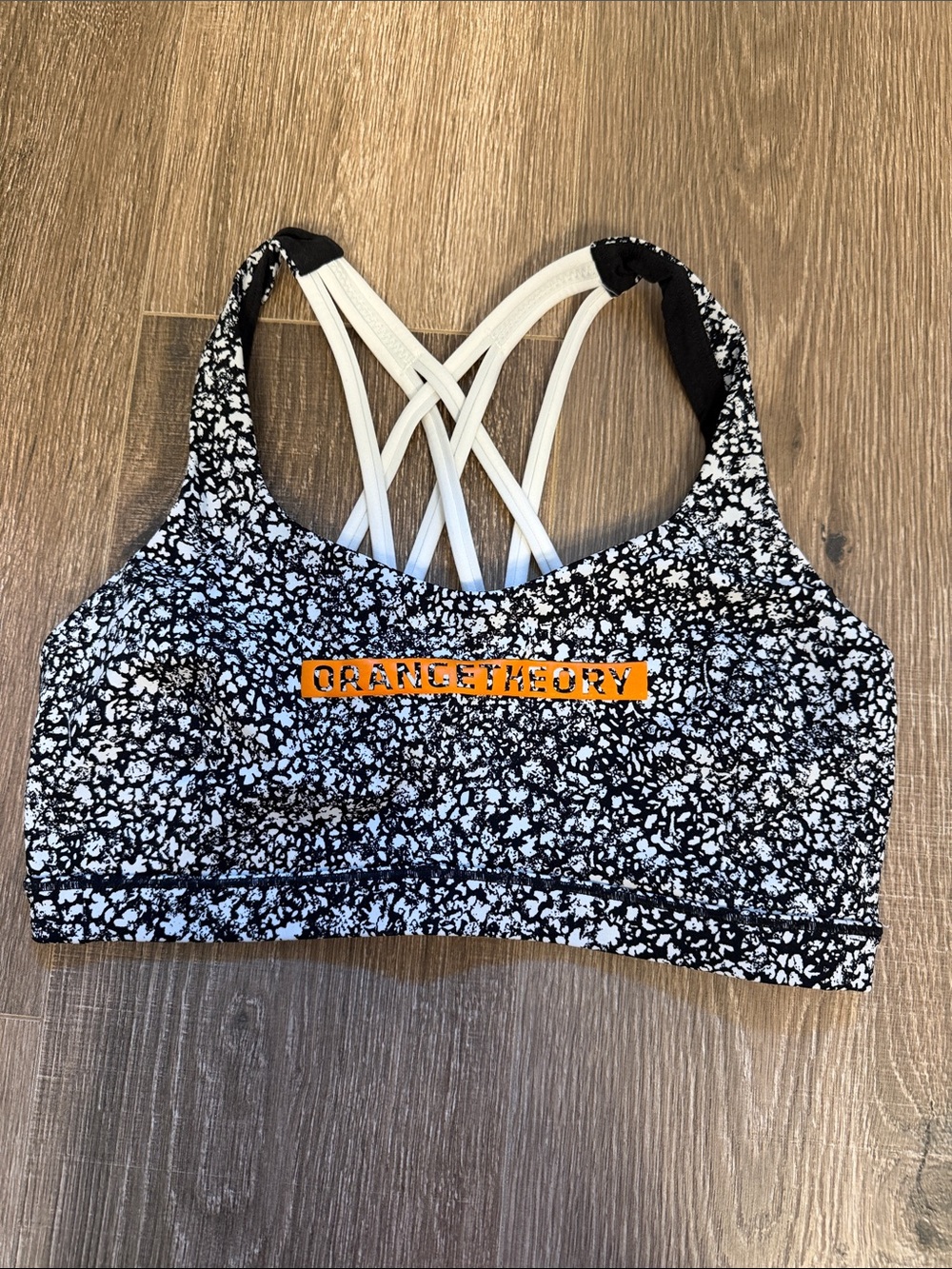 lululemon athletica Black & White Floral Crisscross Sports Bra - Orangetheory
